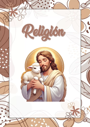 Portada de Religion Secundaria - Religión para cuaderno fácil de imprimir - tendencia educativa 2026