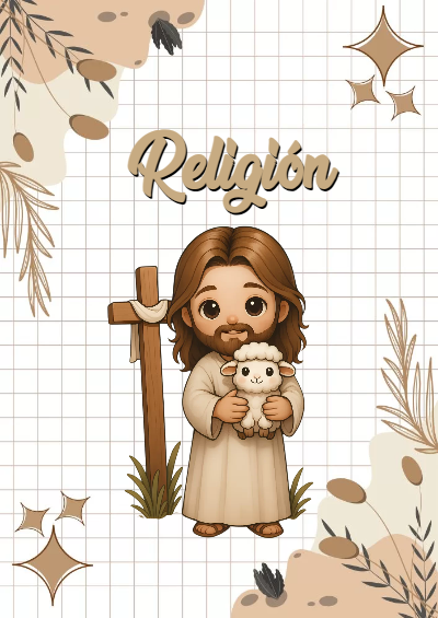 Portada de Religión Editable para Imprimir Gratis