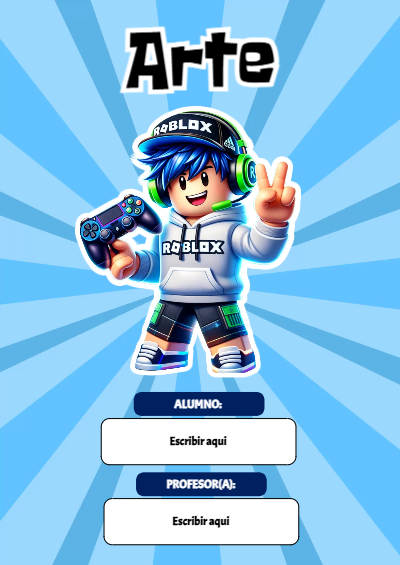 Portada de Roblox con Arte Editable para Imprimir Gratis