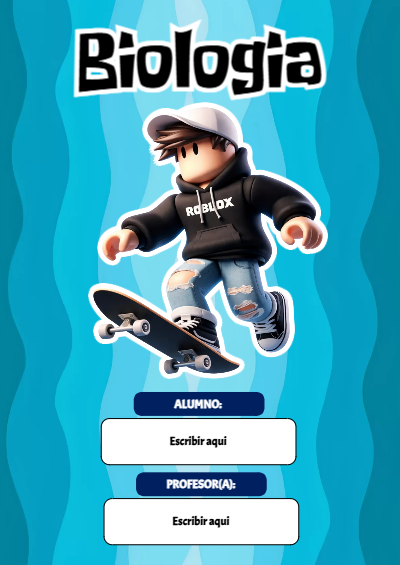 Portada de Roblox con Biologia Editable para Imprimir Gratis