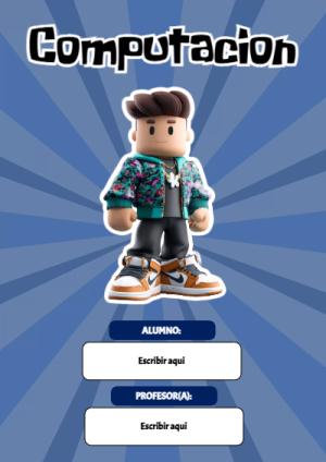 Portada de Roblox con computacion para cuaderno para clases - estilo único para estudiantes