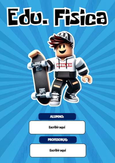 Portada de Roblox con Edu fisica Editable para Imprimir Gratis