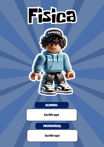 Portada de Roblox con fisica Editable para Imprimir Gratis