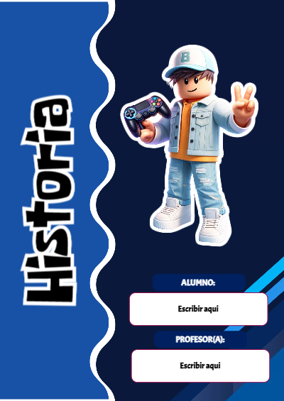 Portada de Roblox con historia Editable para Imprimir Gratis