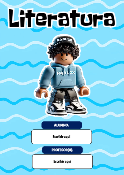 Portada de Roblox con literatura Editable para Imprimir Gratis
