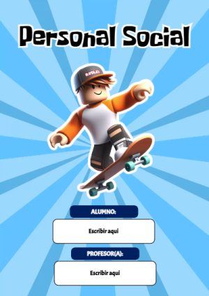 Portada de Roblox con Personal Social para cuaderno con diseño bonito - creación especial de Mini Canva
