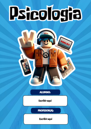 Portada de Roblox con psicologia para cuaderno para clases - creación especial de Mini Canva