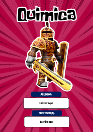 Portada de Roblox con quimica para cuaderno ideal para niños - para personalizar tus materias