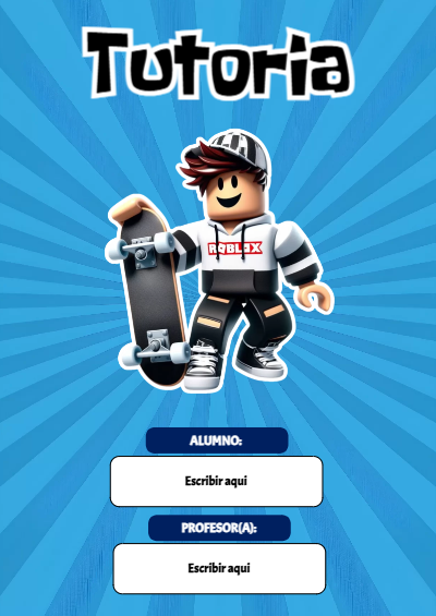 Portada de Roblox con tutoria Editable para Imprimir Gratis