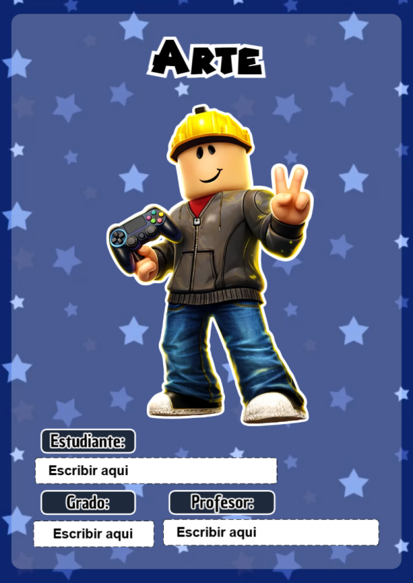 Portada de Roblox de Arte para cuaderno escolar para imprimir gratis - creación especial de Mini Canva
