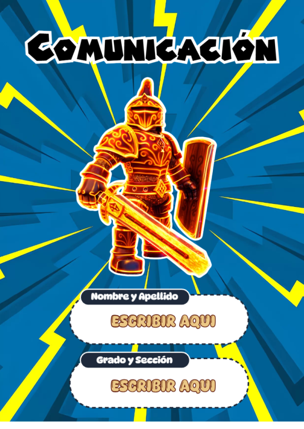 Portada de Roblox de Comunicación para cuaderno con diseño bonito - estilo único para estudiantes