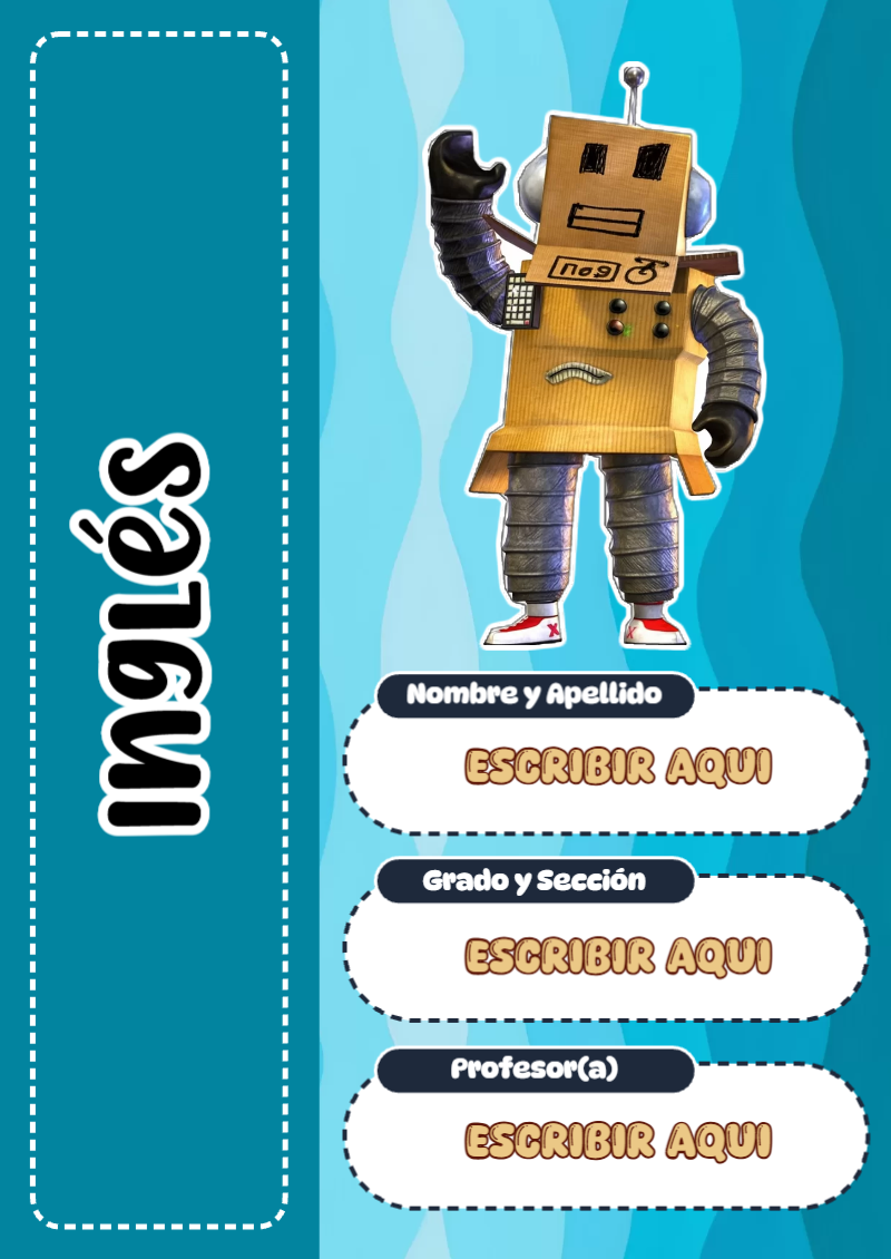Portada de Roblox de Inglés Editable para Imprimir Gratis