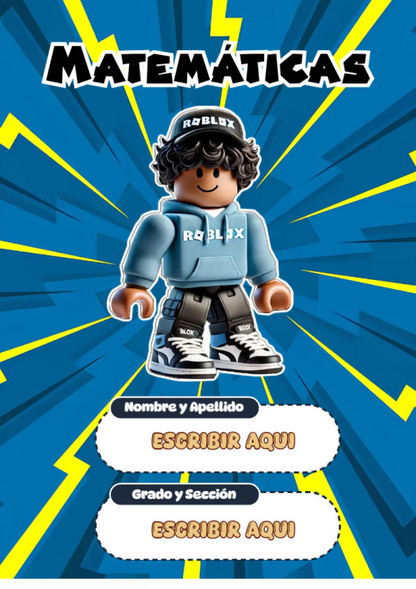 Portada de Roblox de Matemáticas para cuaderno para estudiantes - perfecto para organizar tus apuntes