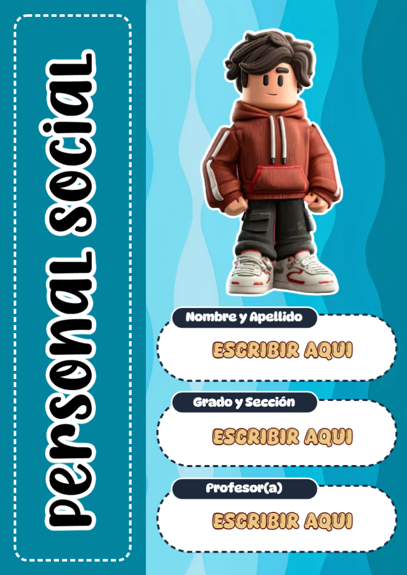 Portada de Roblox de Personal Social Editable para Imprimir Gratis