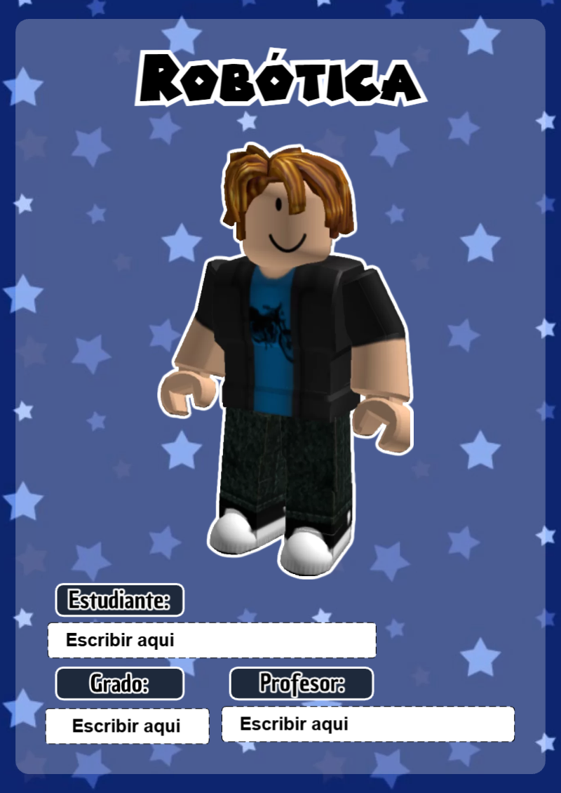 Portada de Roblox de Robótica para cuaderno con estilo infantil - disponible para descarga gratuita