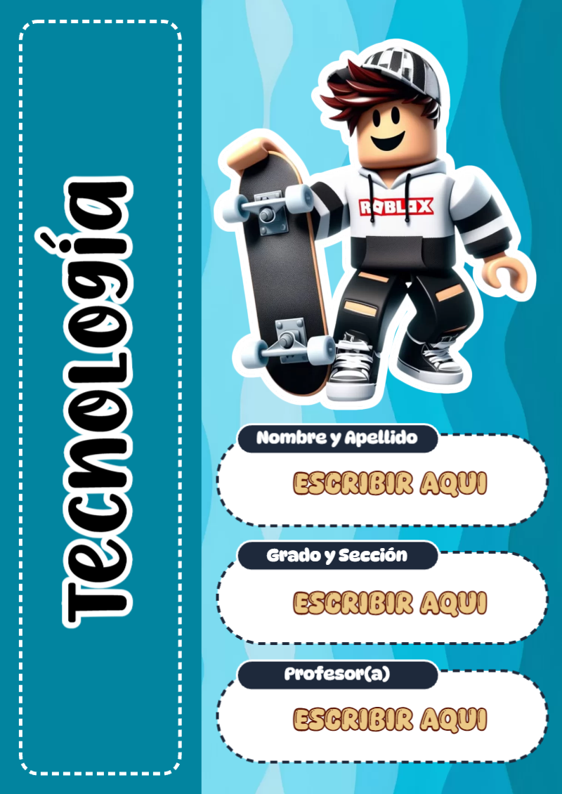 Portada de Roblox de Tecnología Editable para Imprimir Gratis