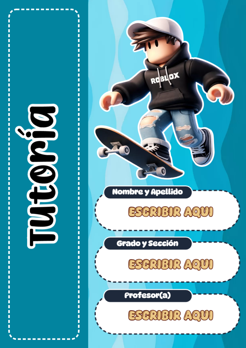 Portada de Roblox de Tutoría Editable para Imprimir Gratis