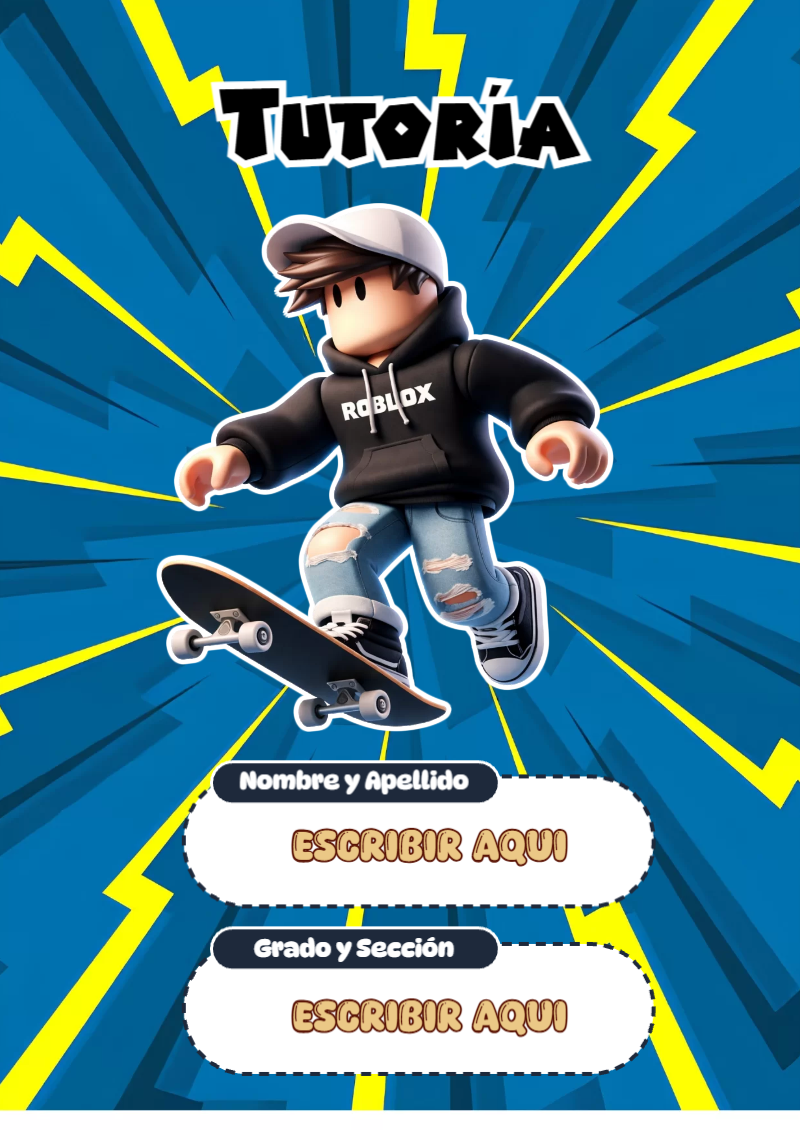 Portada de Roblox de Tutoría Editable para Imprimir Gratis
