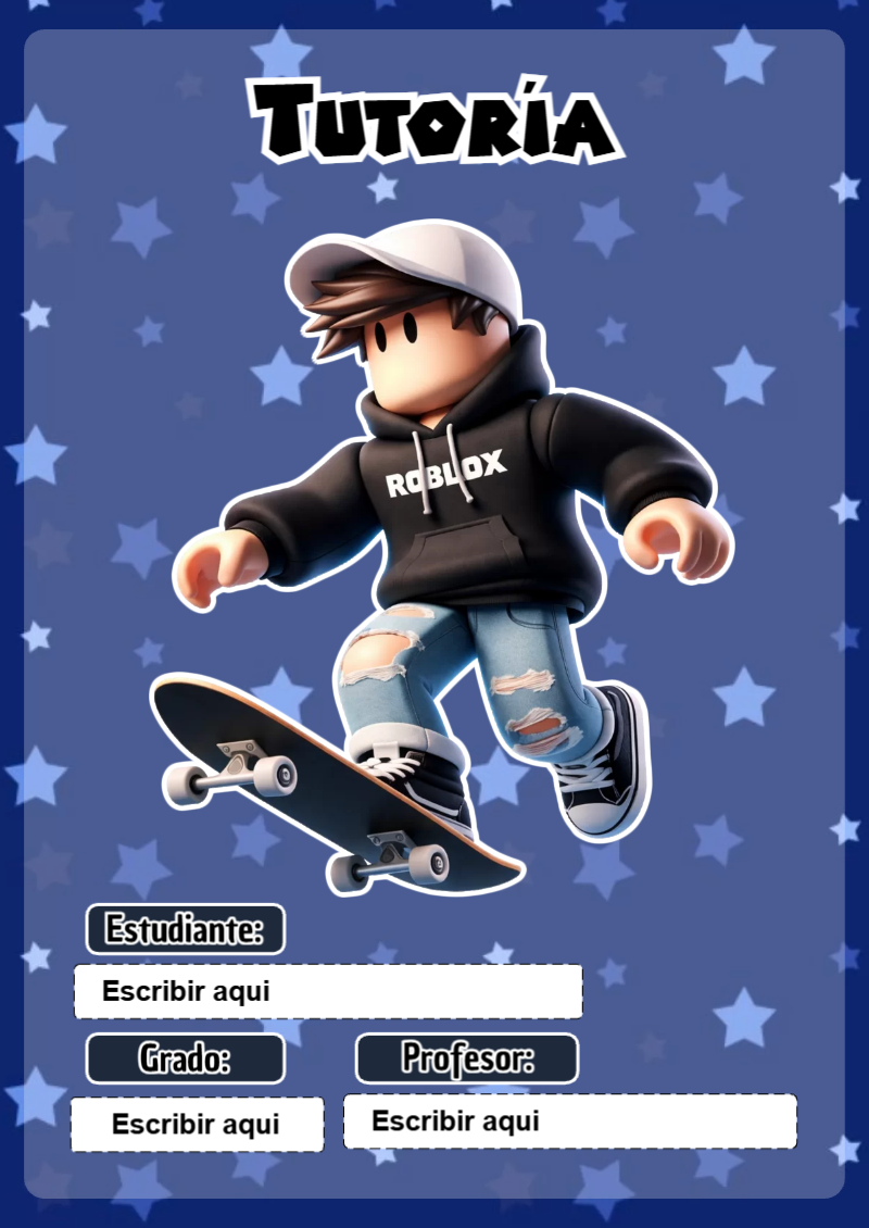 Portada de Roblox de Tutoría para cuaderno fácil de imprimir - versión premium para imprimir