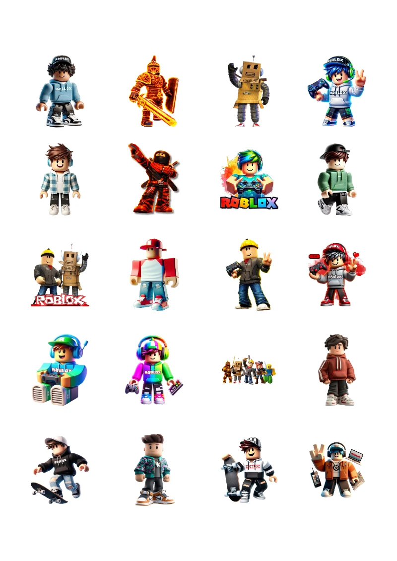 Stickers infantiles de Roblox Editables para Imprimir Gratis (Diseño 1) bonitos para imprimir - para el regreso a clases