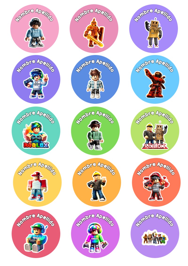Etiquetas de Roblox para cuadernos y útiles escolares - disponible para descarga gratuita