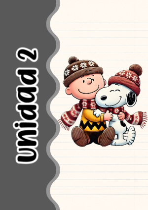 Portada de Segunda Unidad de Snoopy para cuaderno ideal para niños - formato digital listo para usar