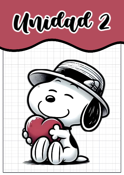Portada de Segunda Unidad de Snoopy Editable para Imprimir Gratis