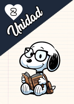 Portada de Segunda Unidad de Snoopy para cuaderno ideal para niños - diseño exclusivo y original