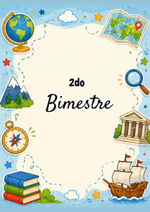 Portada de Segundo 2do bimestre para cuaderno para primaria - para todas las edades y grados