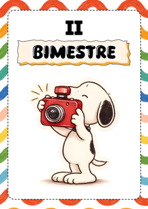 Portada de Segundo bimestre con Snoopy para cuaderno llamativa y bonita - estilo único para estudiantes