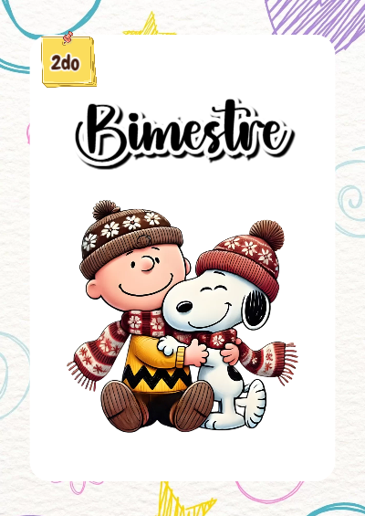 Portada de Segundo bimestre con Snoopy Editable para Imprimir Gratis
