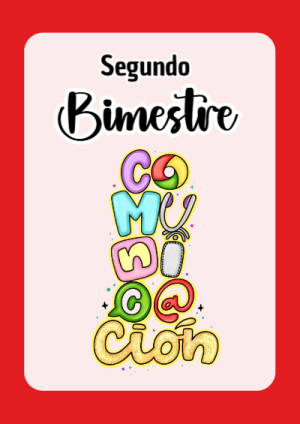 Portada de Segundo Bimestre para cuaderno para primaria - formato digital listo para usar