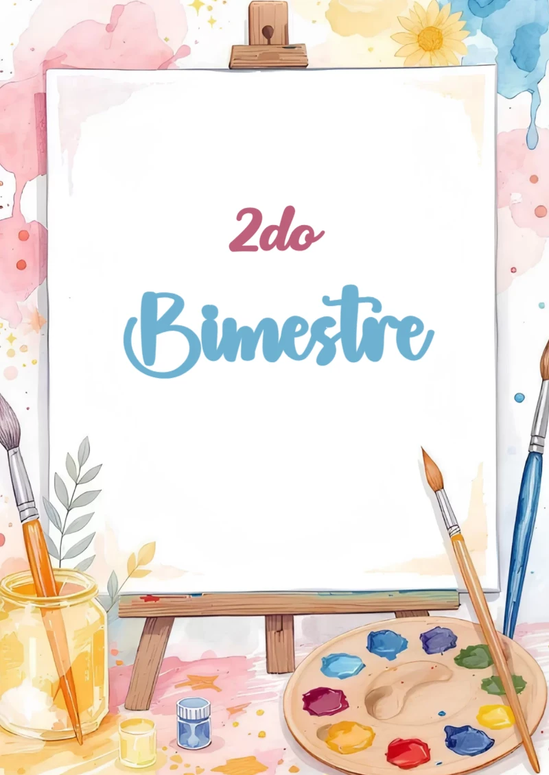 Portada de Segundo Bimestre para cuaderno con diseño bonito - diseño exclusivo y original