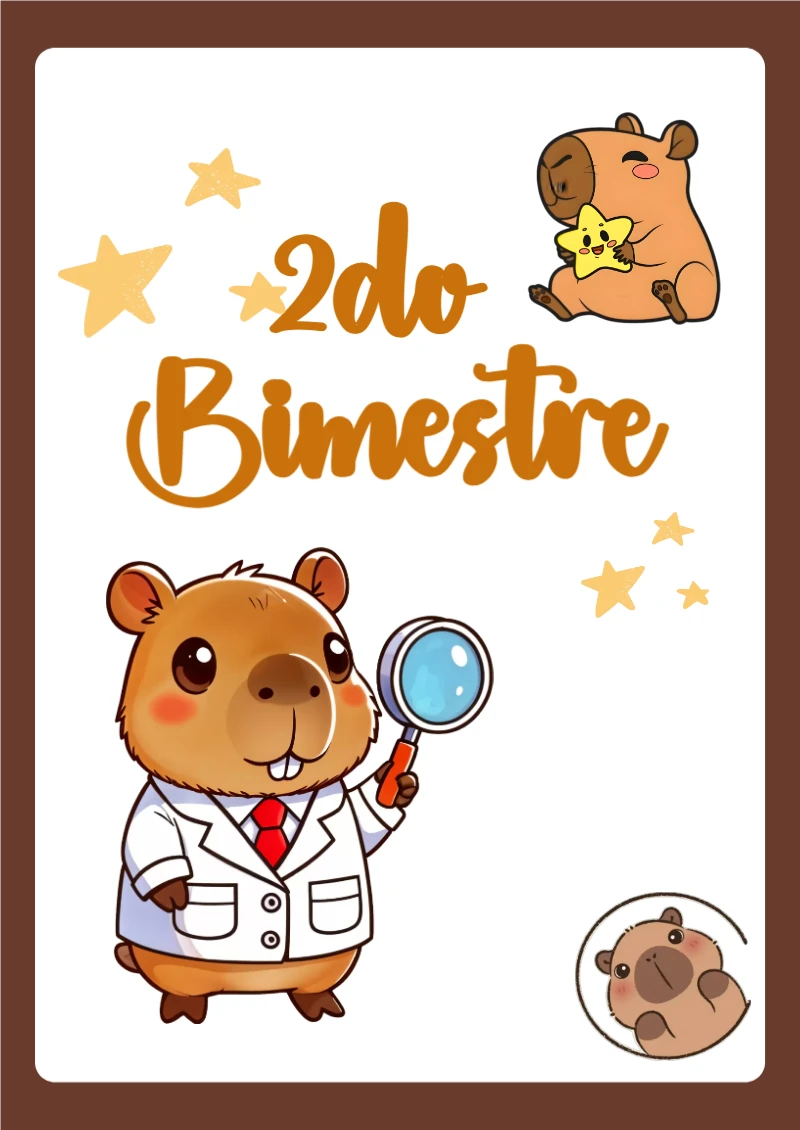 Portada de Segundo Bimestre para cuaderno personalizada para imprimir - creación especial de Mini Canva