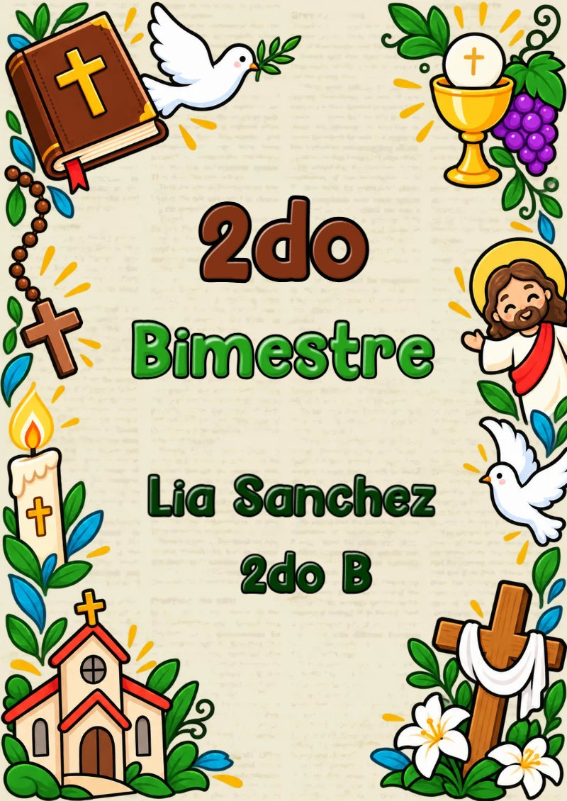 Portada de Segundo Bimestre para cuaderno decorativa y bonita - versión premium para imprimir