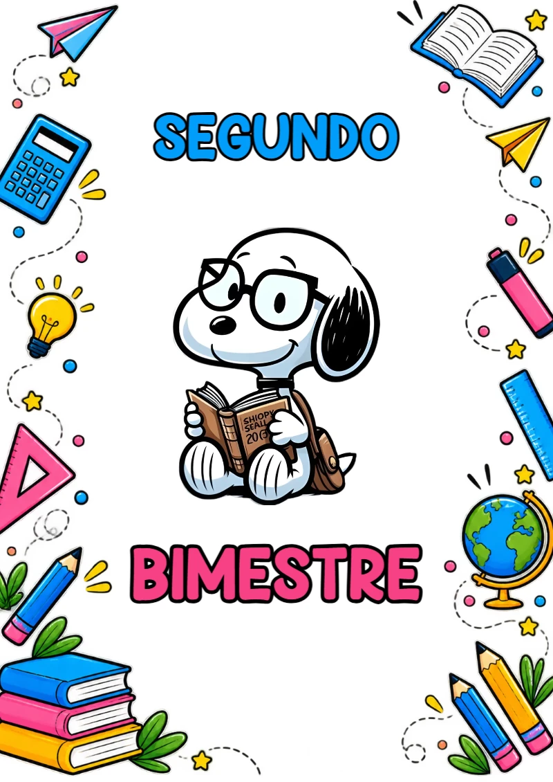 Portada de Segundo Bimestre para cuaderno con diseño bonito - disponible para descarga gratuita