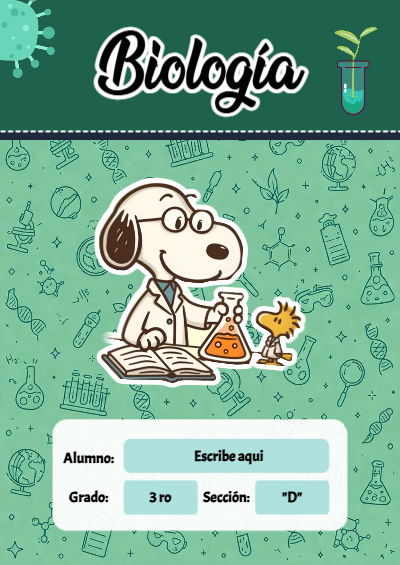 Portada de Biologia Editable para Imprimir Gratis