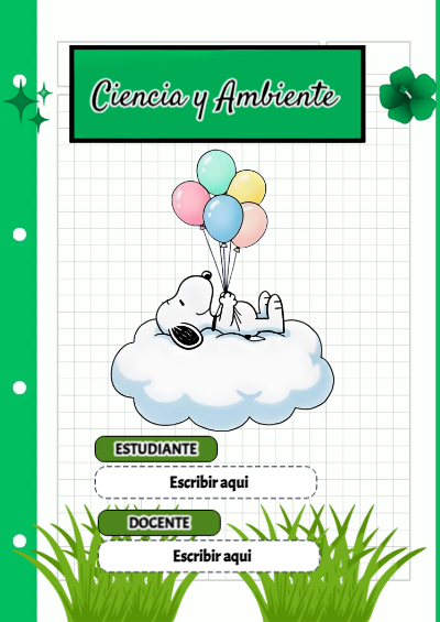 Portada de ciencia y ambiente Editable para Imprimir Gratis