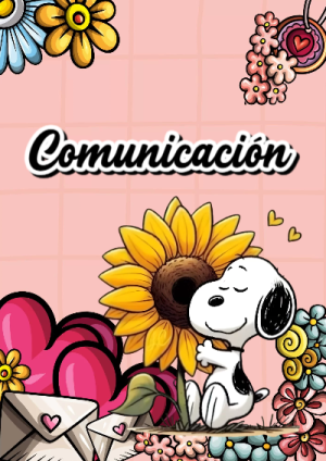 Portada de Snoopy - Comunicación para cuaderno en formato A4 - ideal para el nuevo año escolar