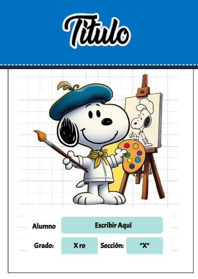 Portada de Snoopy de arte Editable para Imprimir Gratis