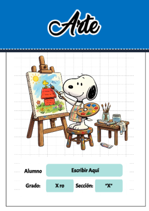 Portada de Snoopy de arte para cuaderno con diseño bonito - diseño exclusivo y original