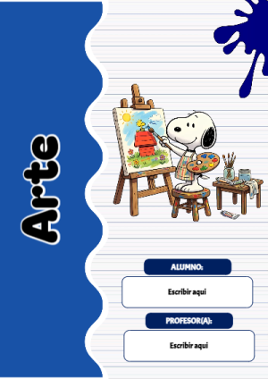Portada de Snoopy de arte para cuaderno para estudiantes - formato digital listo para usar