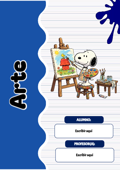 Portada de Snoopy de arte Editable para Imprimir Gratis