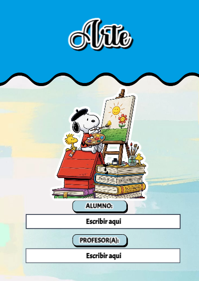 Portada de Snoopy de Arte Editable para Imprimir Gratis