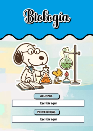 Portada de Snoopy de Biología para cuaderno con estilo creativo - estilo único para estudiantes
