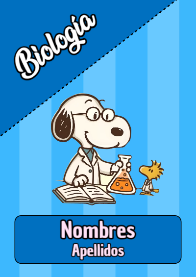 Portada de Snoopy de Biología Editable para Imprimir Gratis
