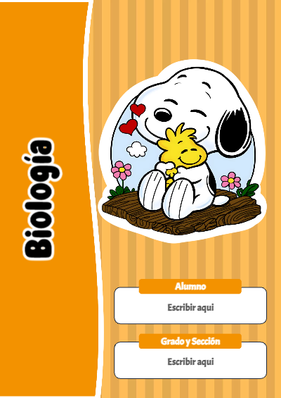 Portada de Snoopy de Biología Editable para Imprimir Gratis