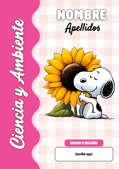 Portada de Snoopy de Ciencia y Ambiente Editable para Imprimir Gratis