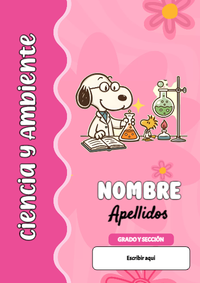Portada de Snoopy de Ciencia y Ambiente Editable para Imprimir Gratis