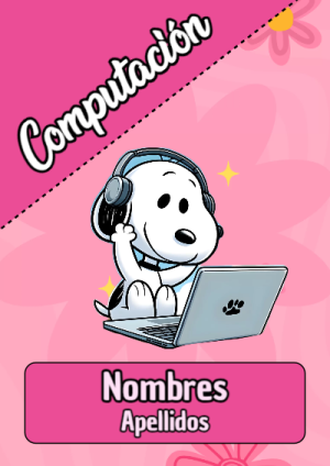 Portada de Snoopy de Computación para cuaderno con estilo creativo - versión premium para imprimir